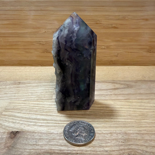 Raw & Polished Rainbow Fluorite Point