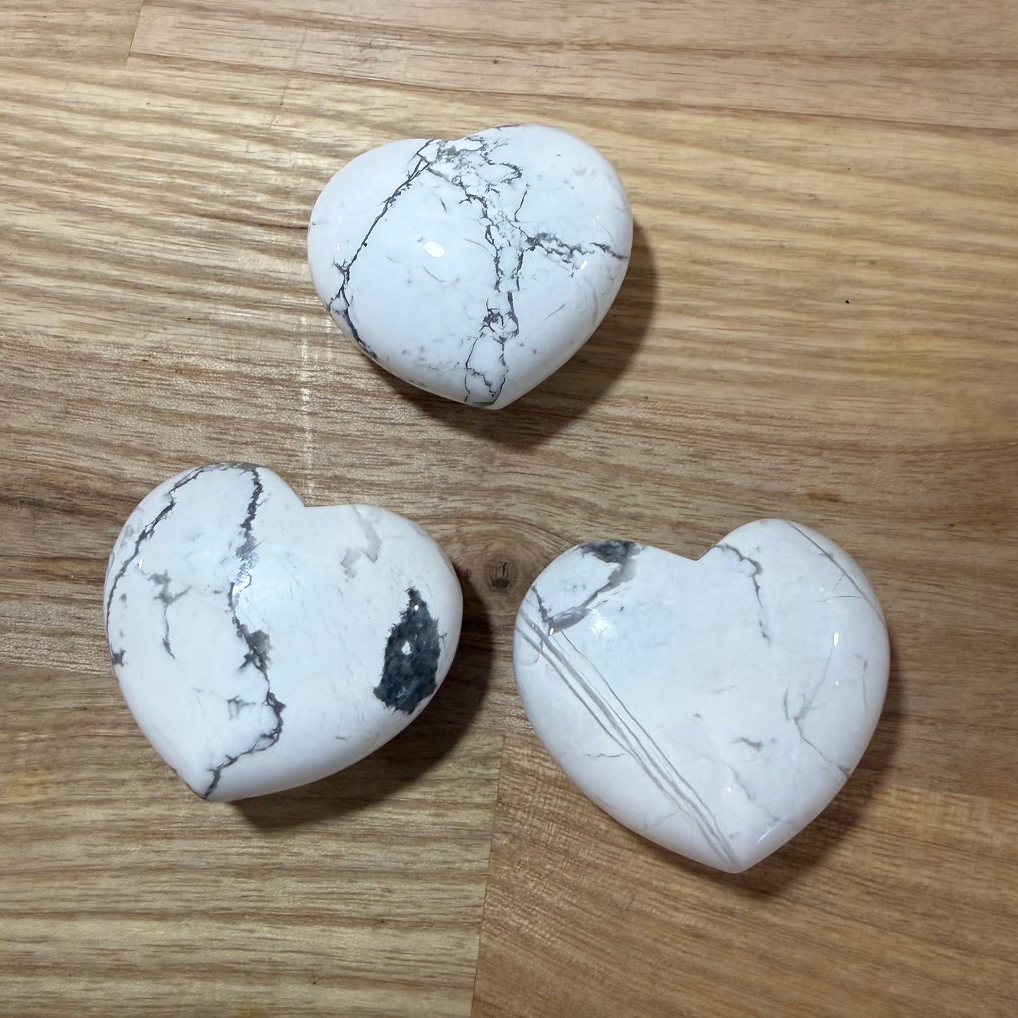 White Howlite Puffy Heart