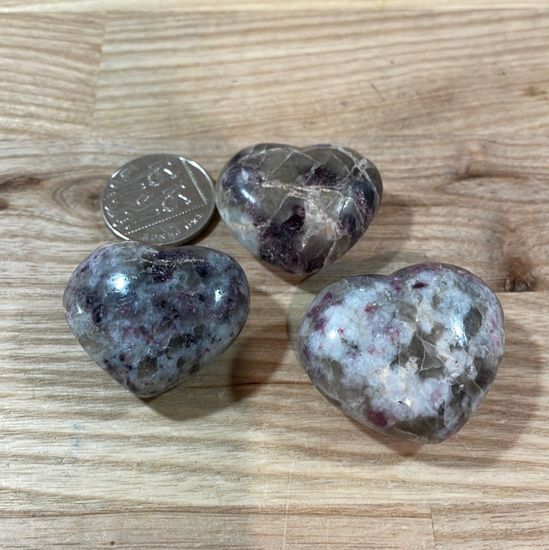 Pink Tourmaline Heart (in quartz matrix) small