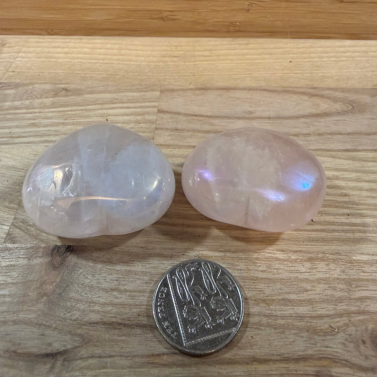 Angel Aura Rose Quartz Puff Heart