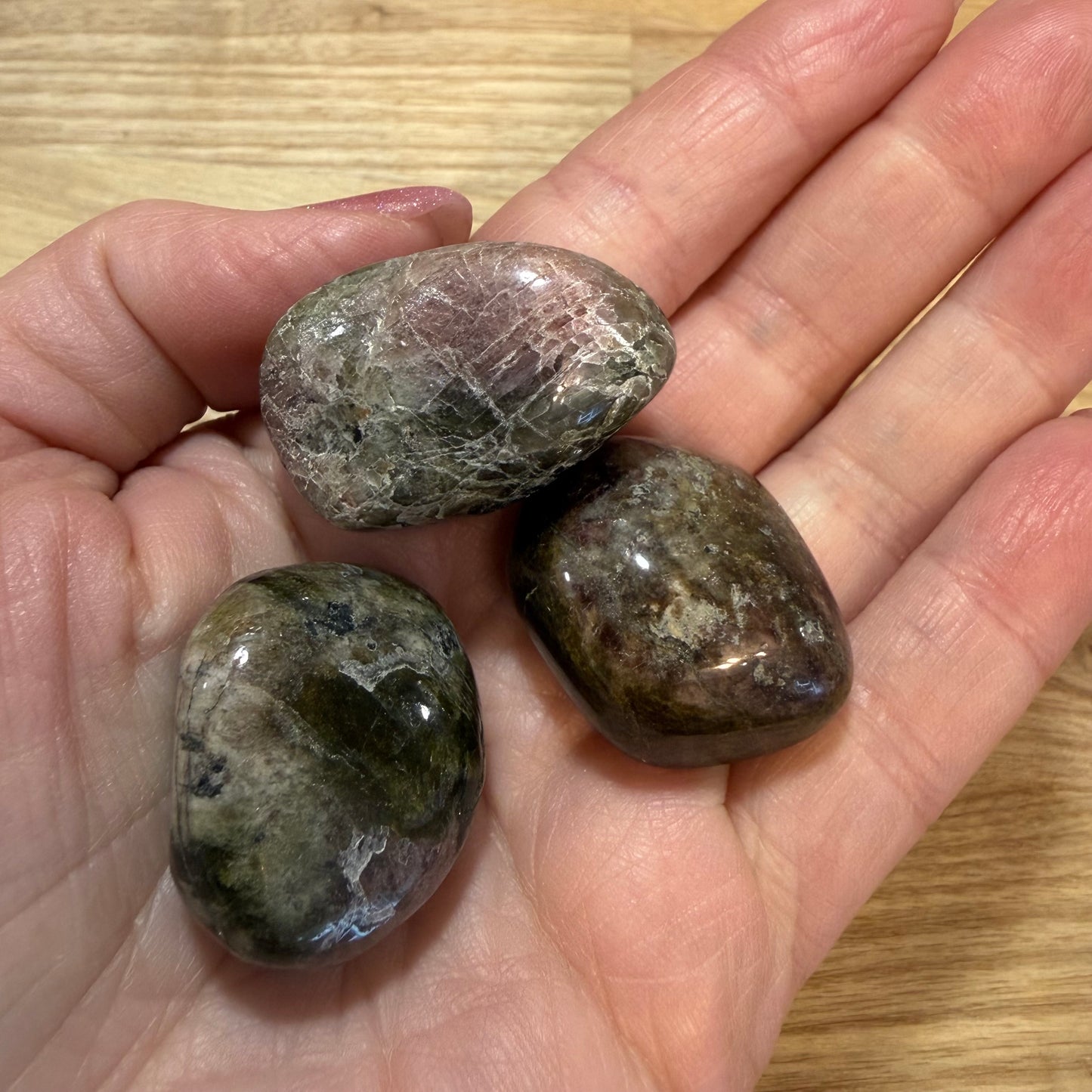 Green and Watermelon Tourmaline Tumblestone