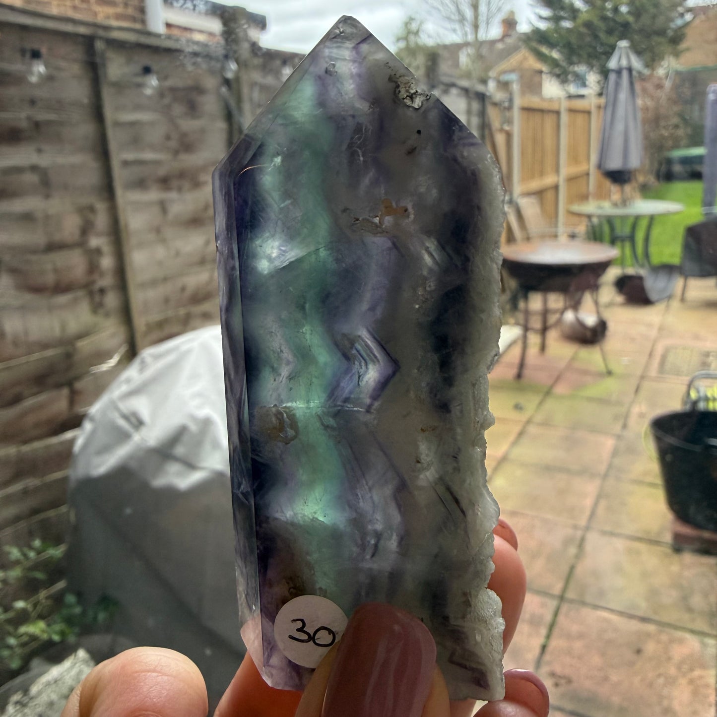 Raw & Polished Rainbow Fluorite Point