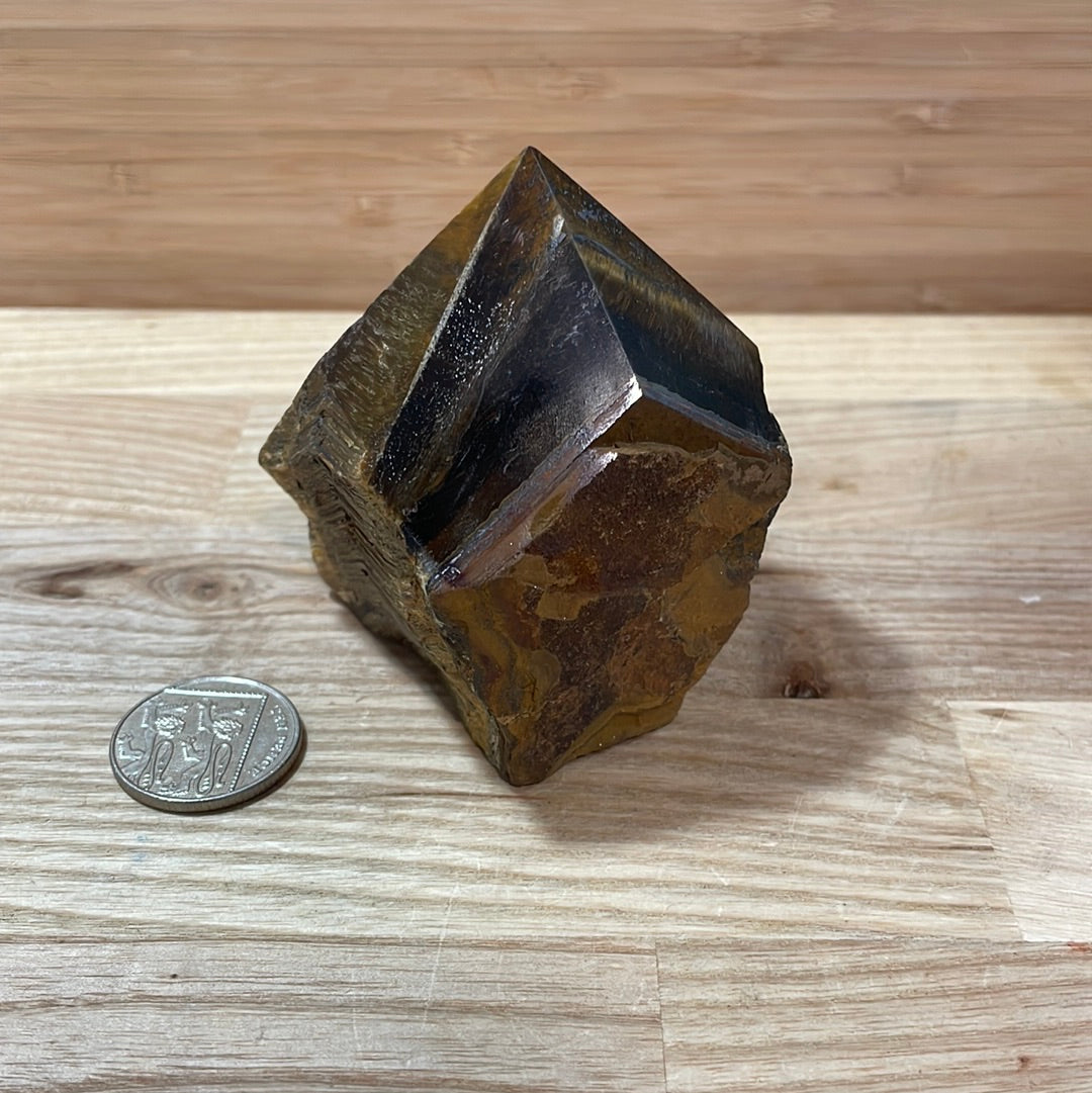 Tigers Eye Gold Raw and Polished Point