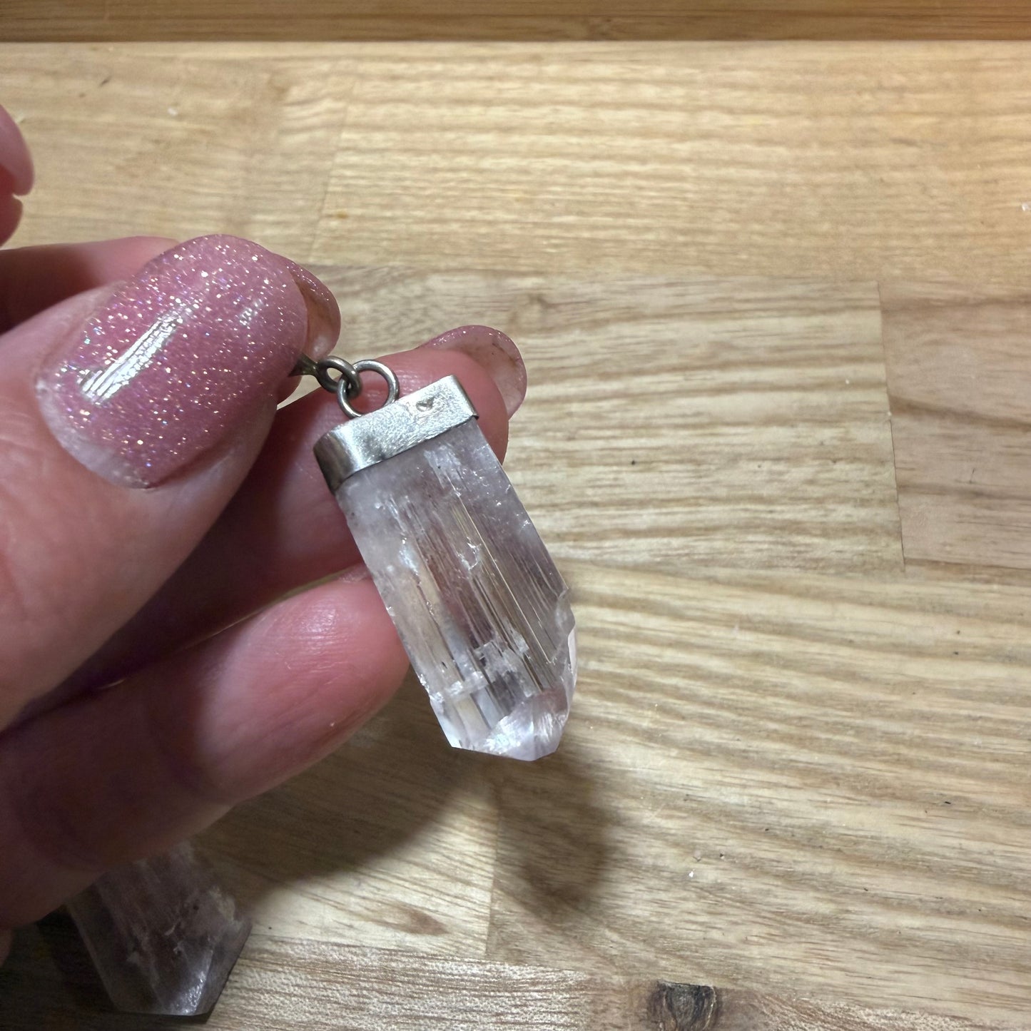 Kunzite Raw Pendant