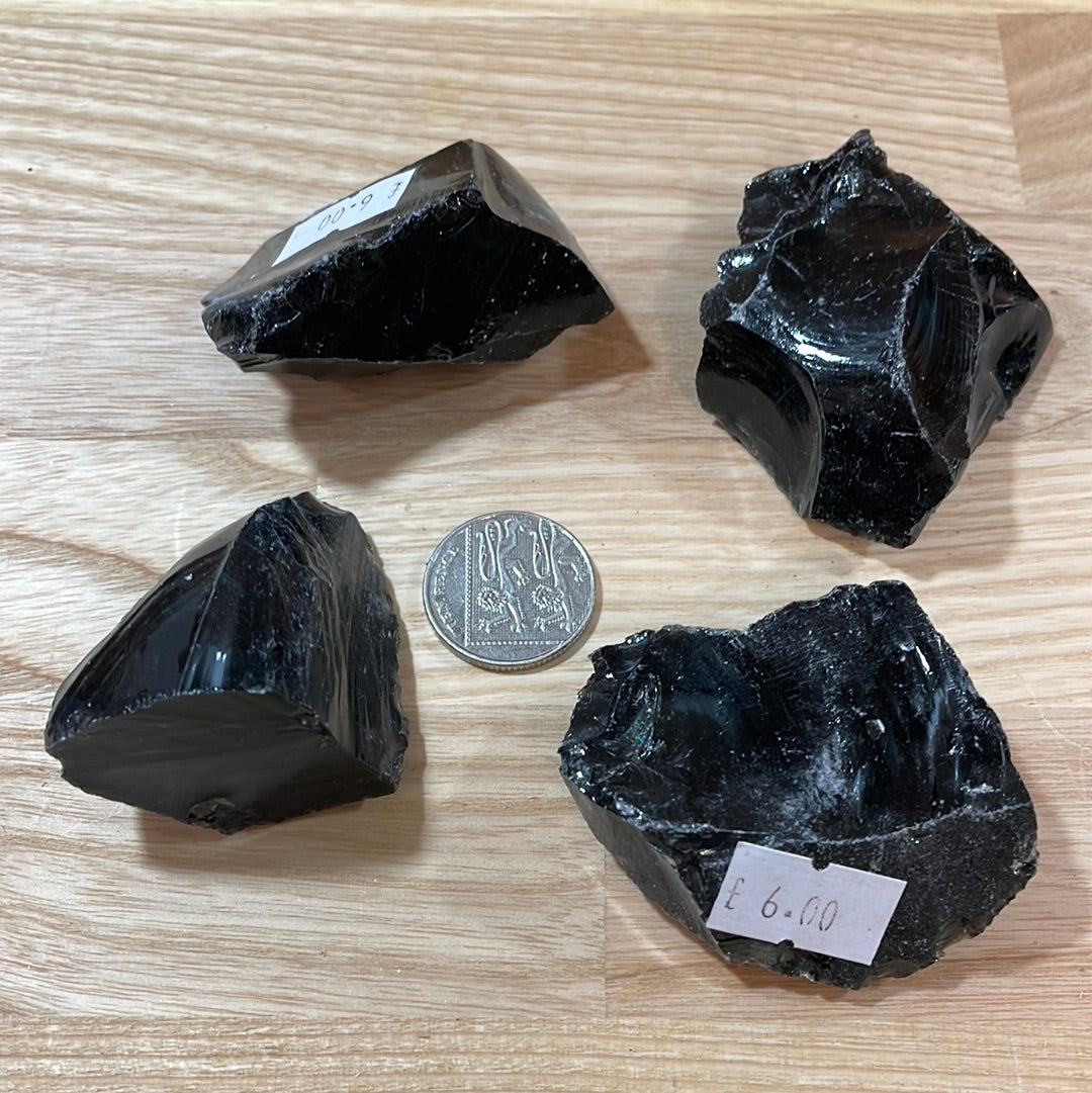 Black Obsidian Raw pieces
