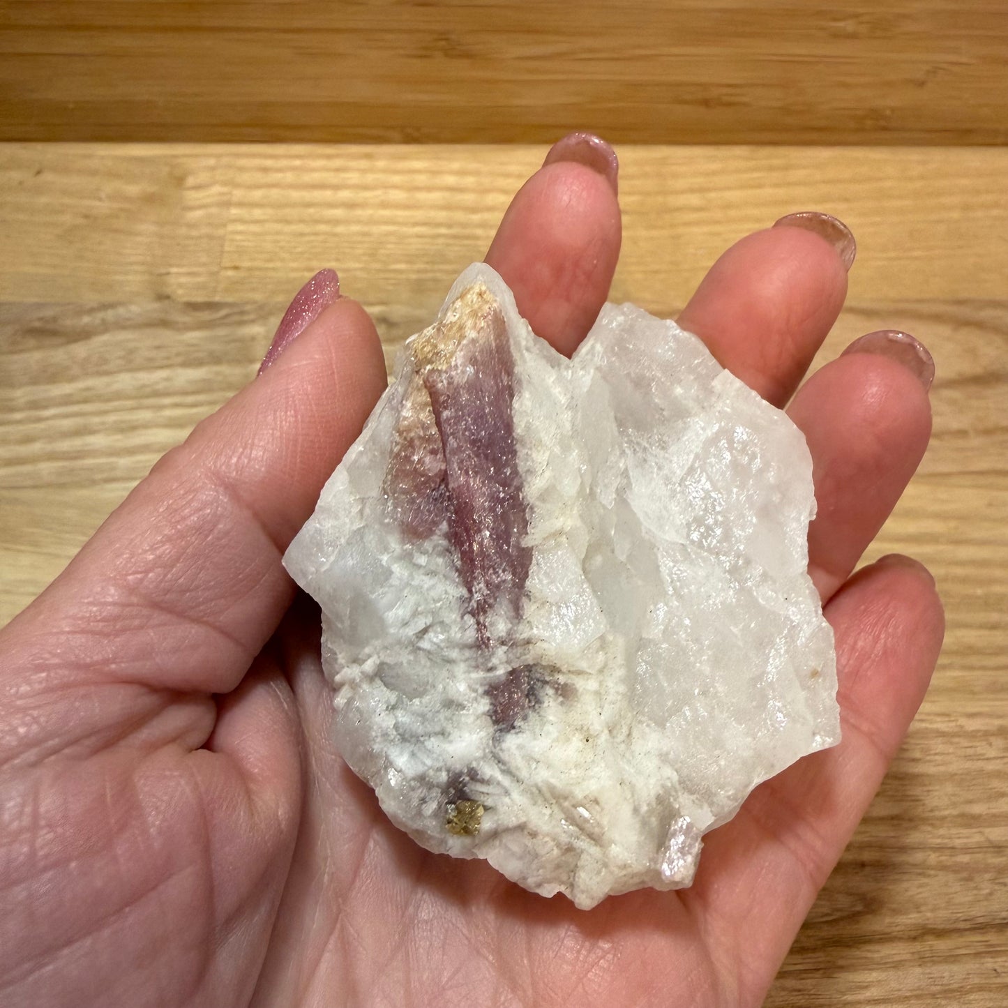 Pink Tourmaline in Quartz Matrix