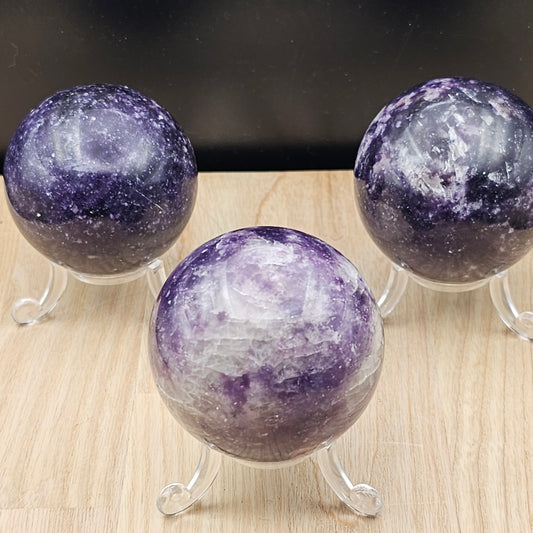Lepidolite Spheres - A Grade