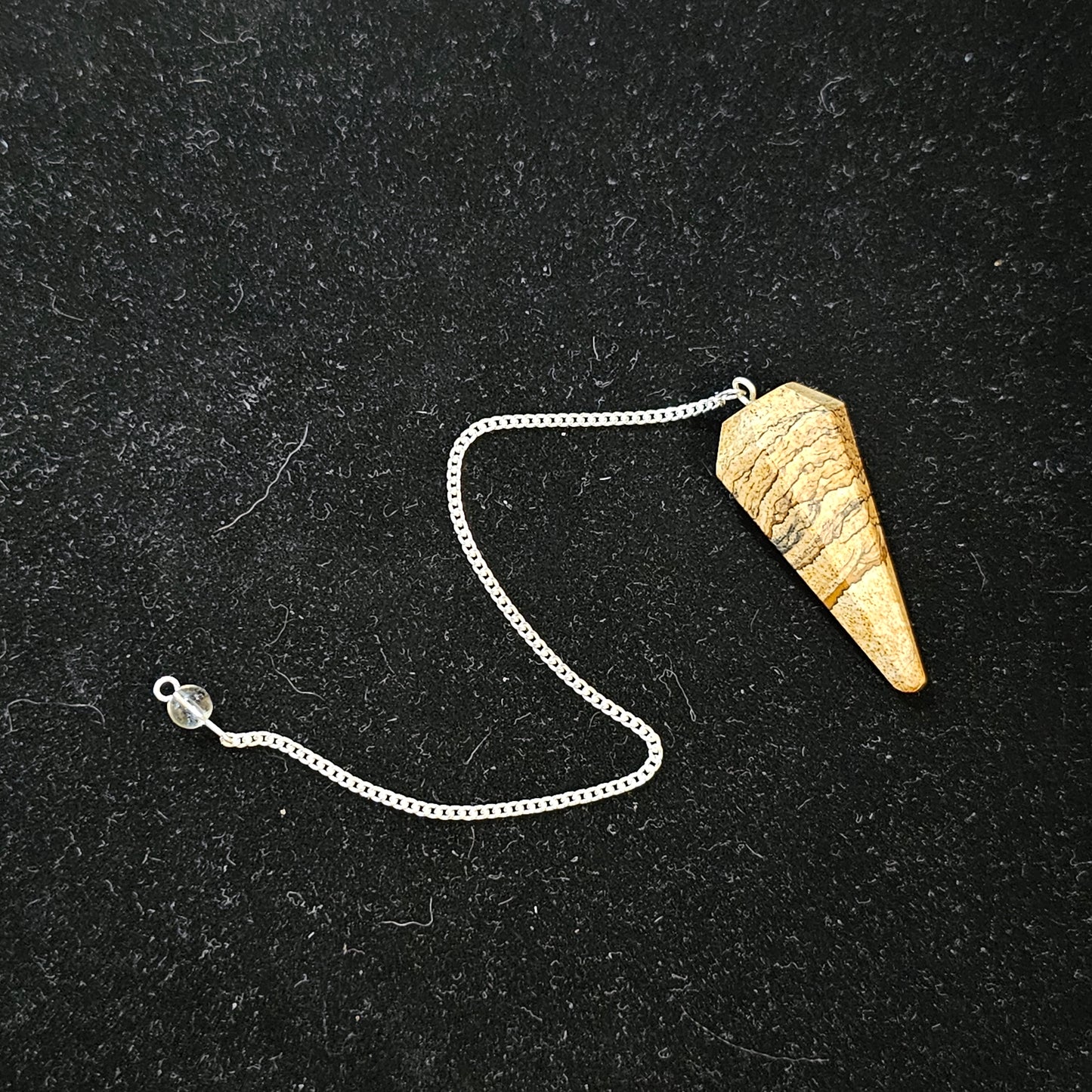 Picture Jasper Faceted Pendulm