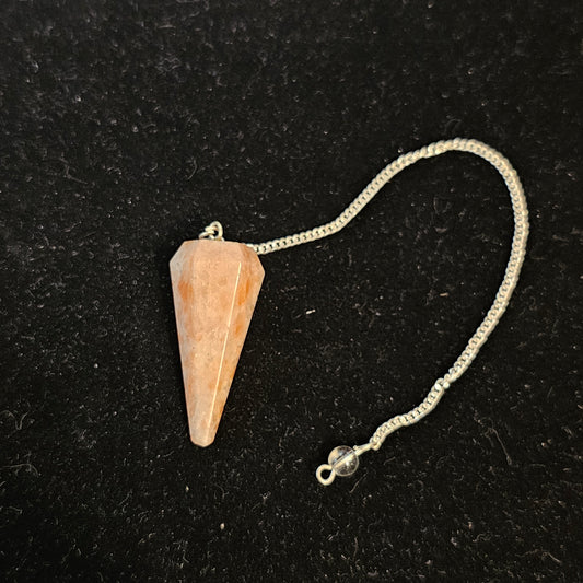 Sunstone Faceted Pendulm