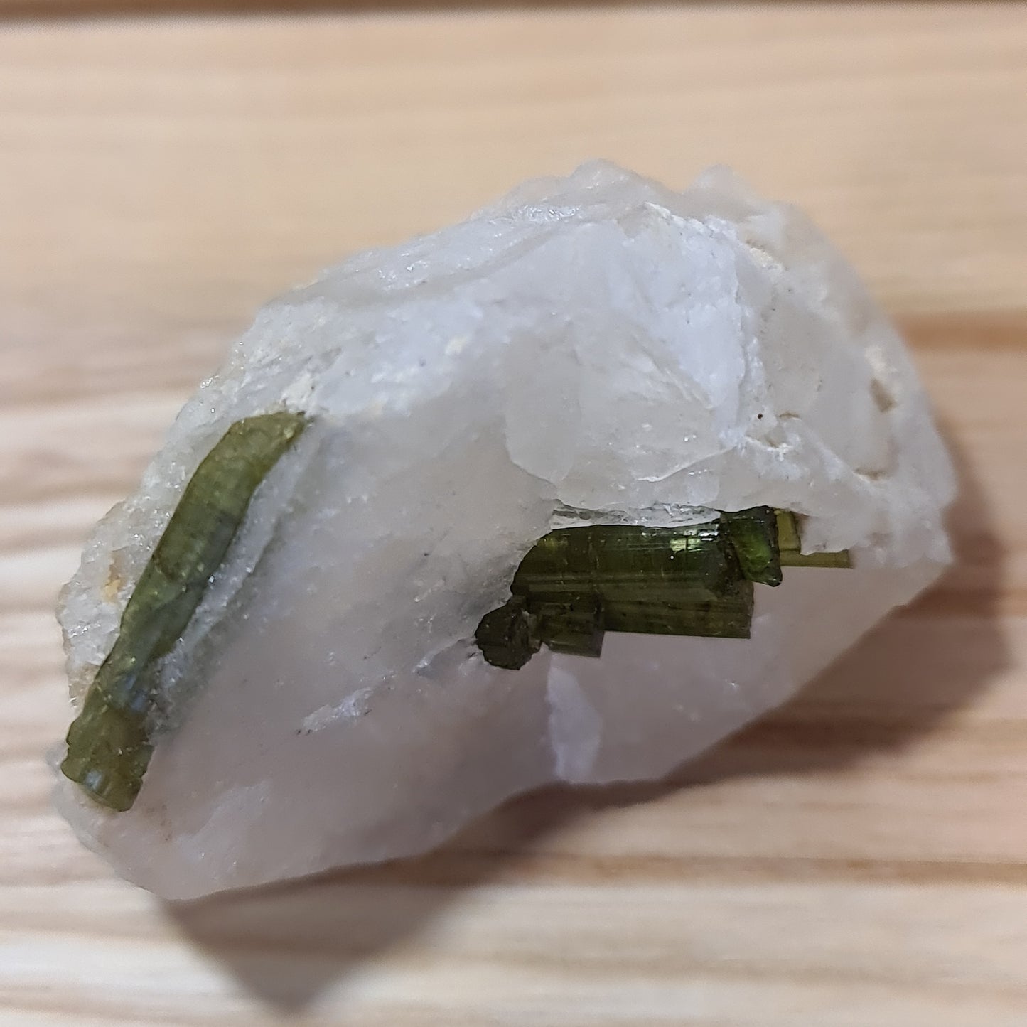 Green Tourmaline in Quartz