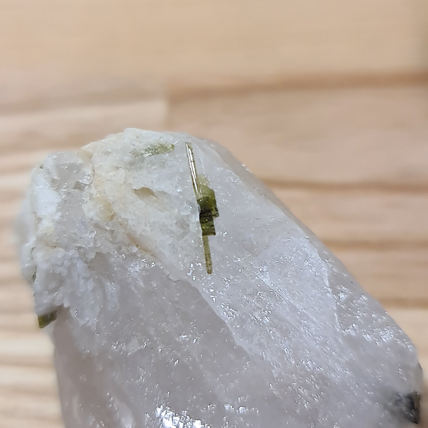 Green Tourmaline in Quartz