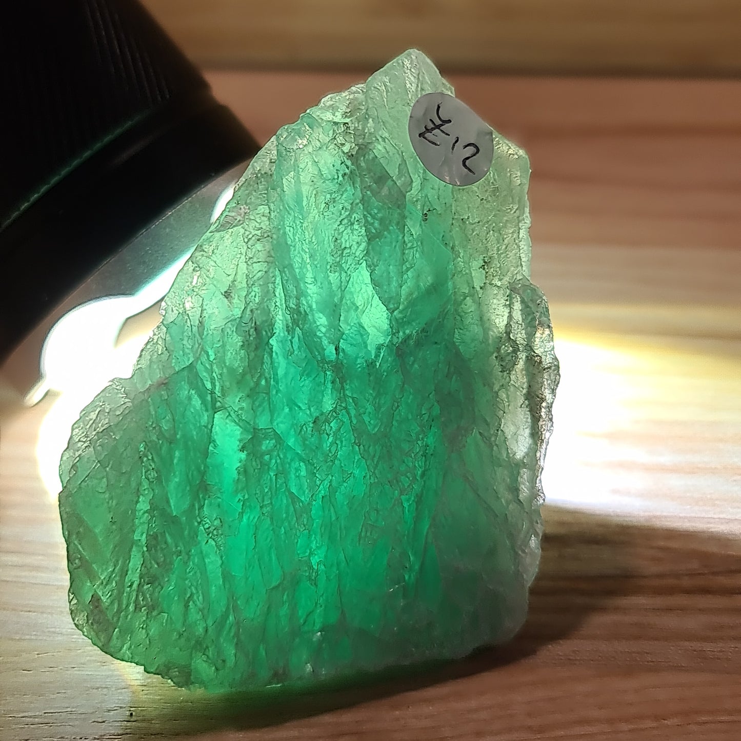 Green Fluorite Cut & Polished face