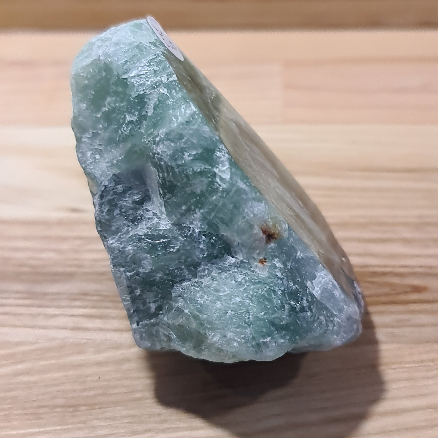 Green Fluorite Cut & Polished face
