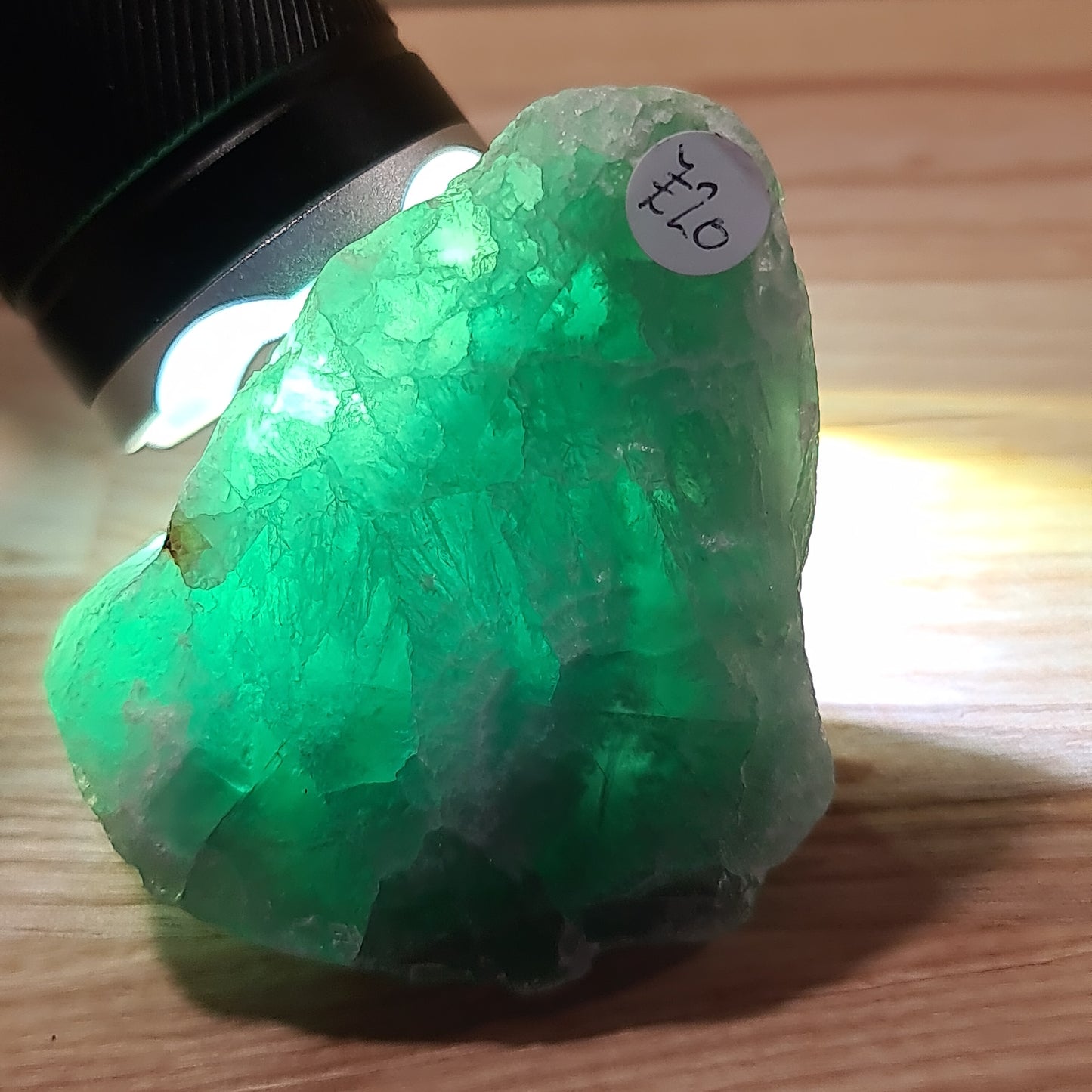 Green Fluorite Cut & Polished face