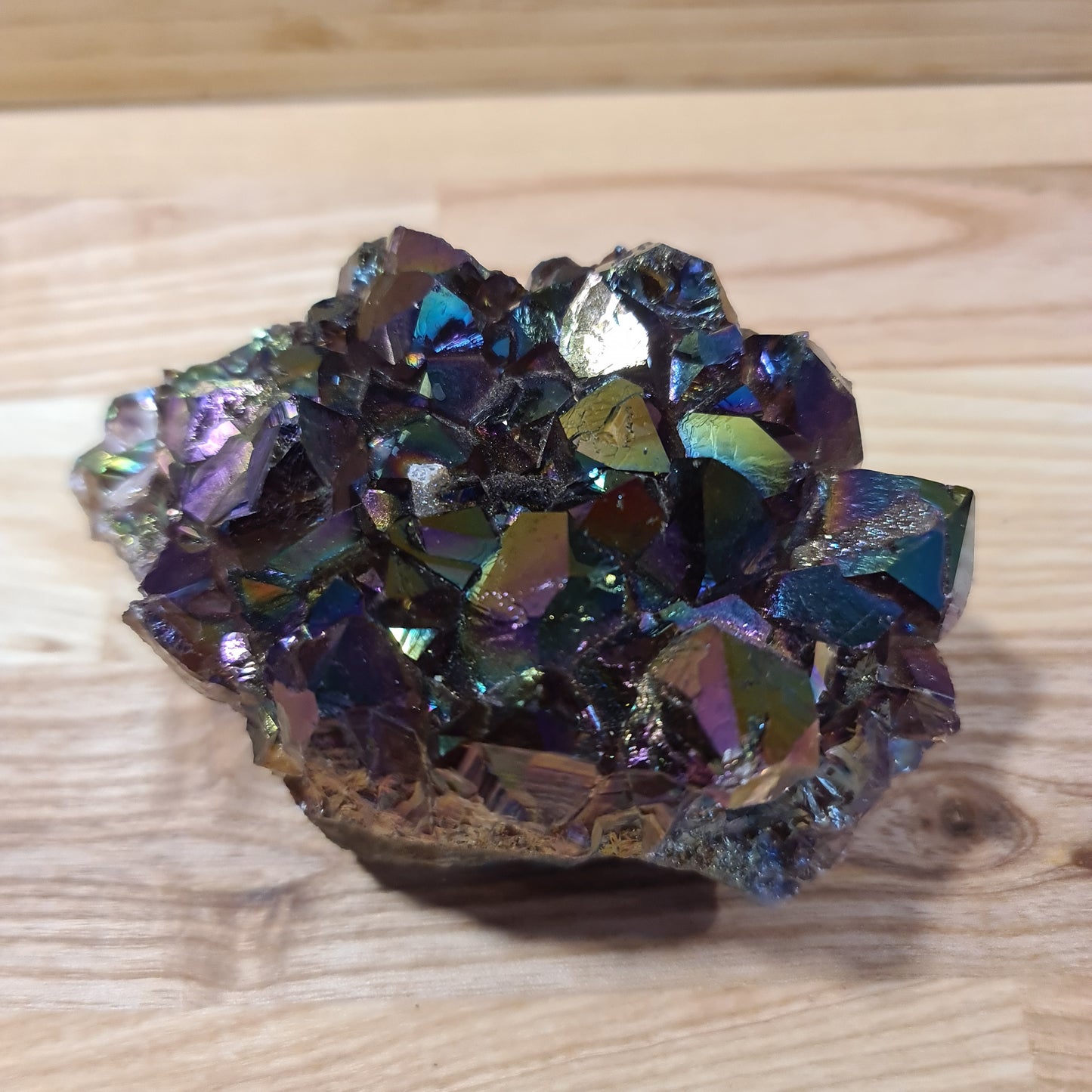 Titanium Aura Quartz Cluster
