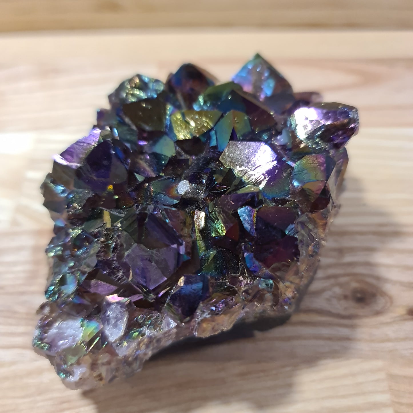 Titanium Aura Quartz Cluster