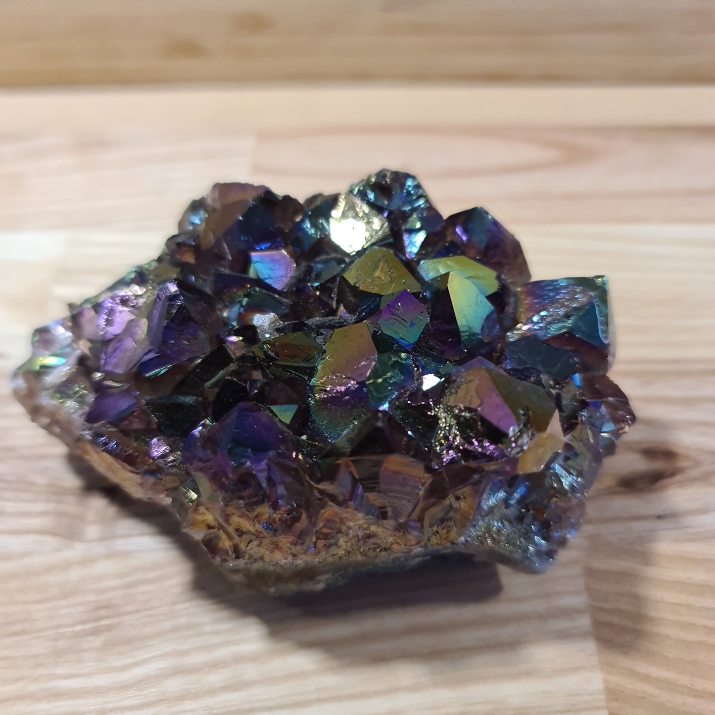 Titanium Aura Quartz Cluster