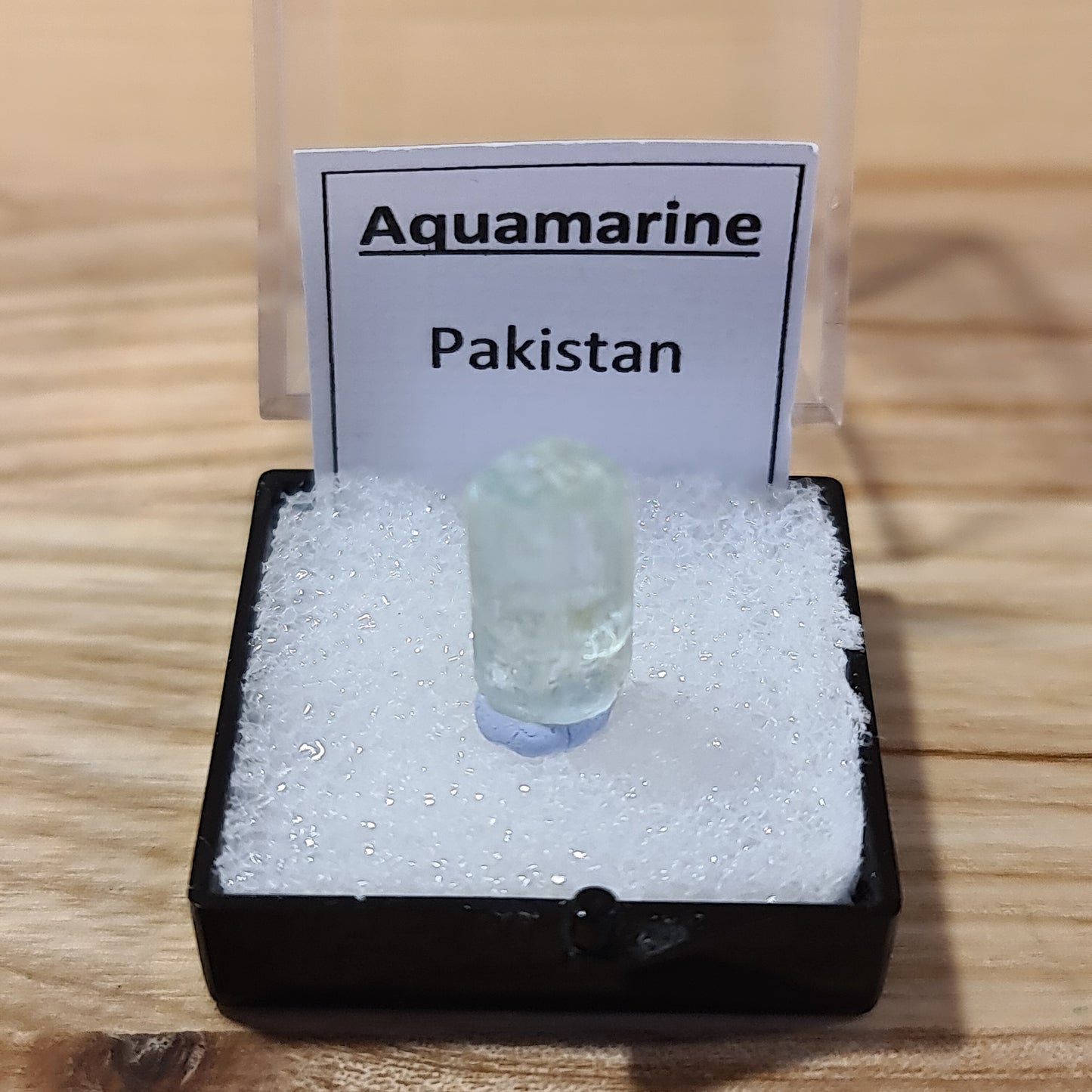 Aquamarine AA grade specimen in case