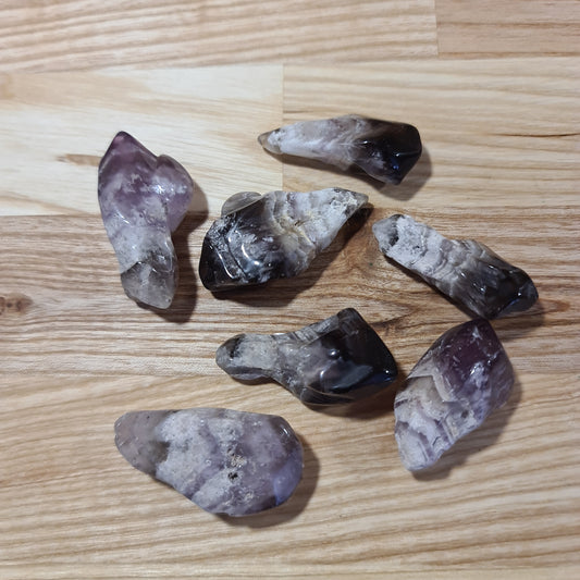 Chevron Amethyst semi-polished