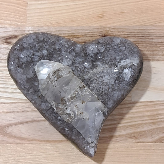 Amethyst Heart with Calcite