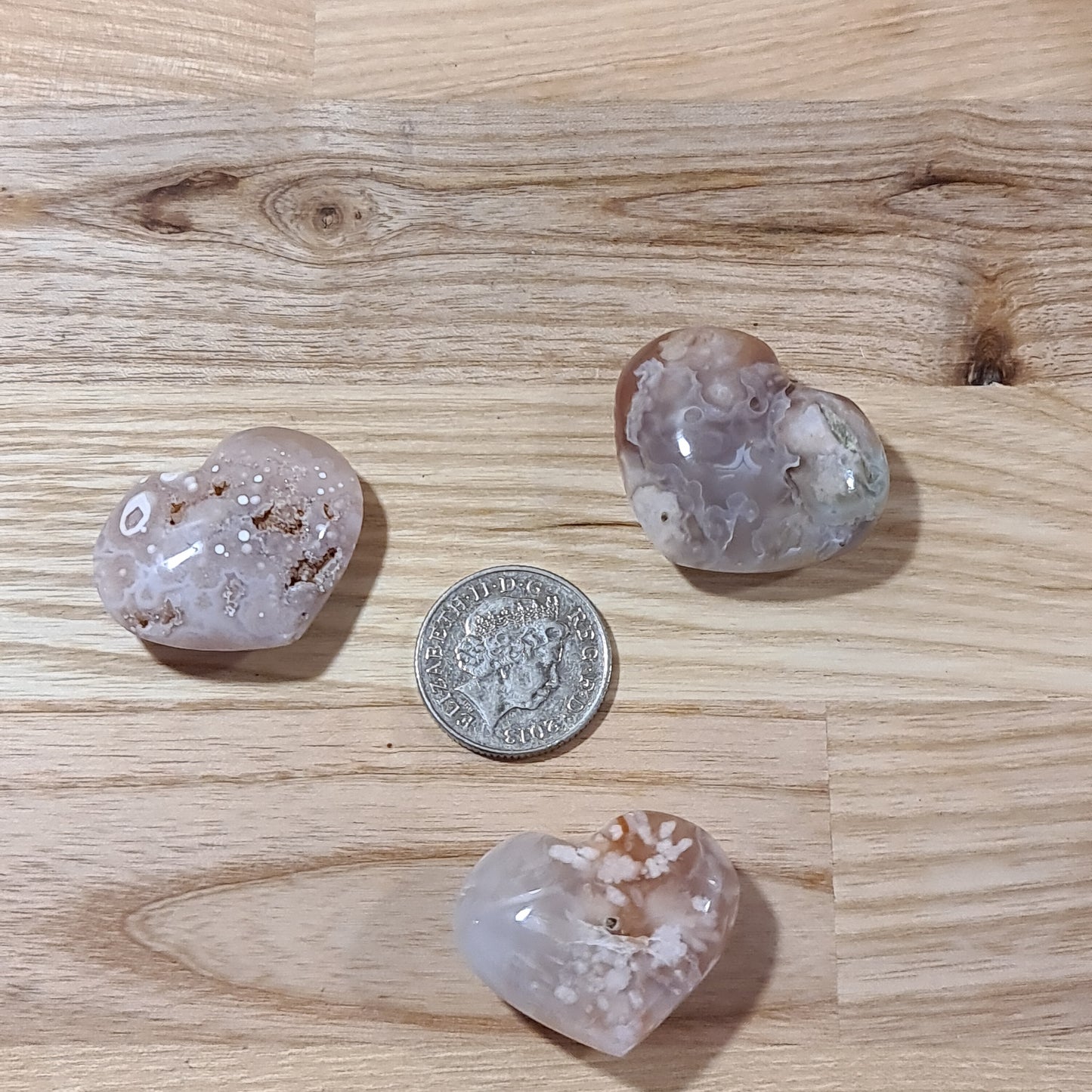 Flower Agate Hearts