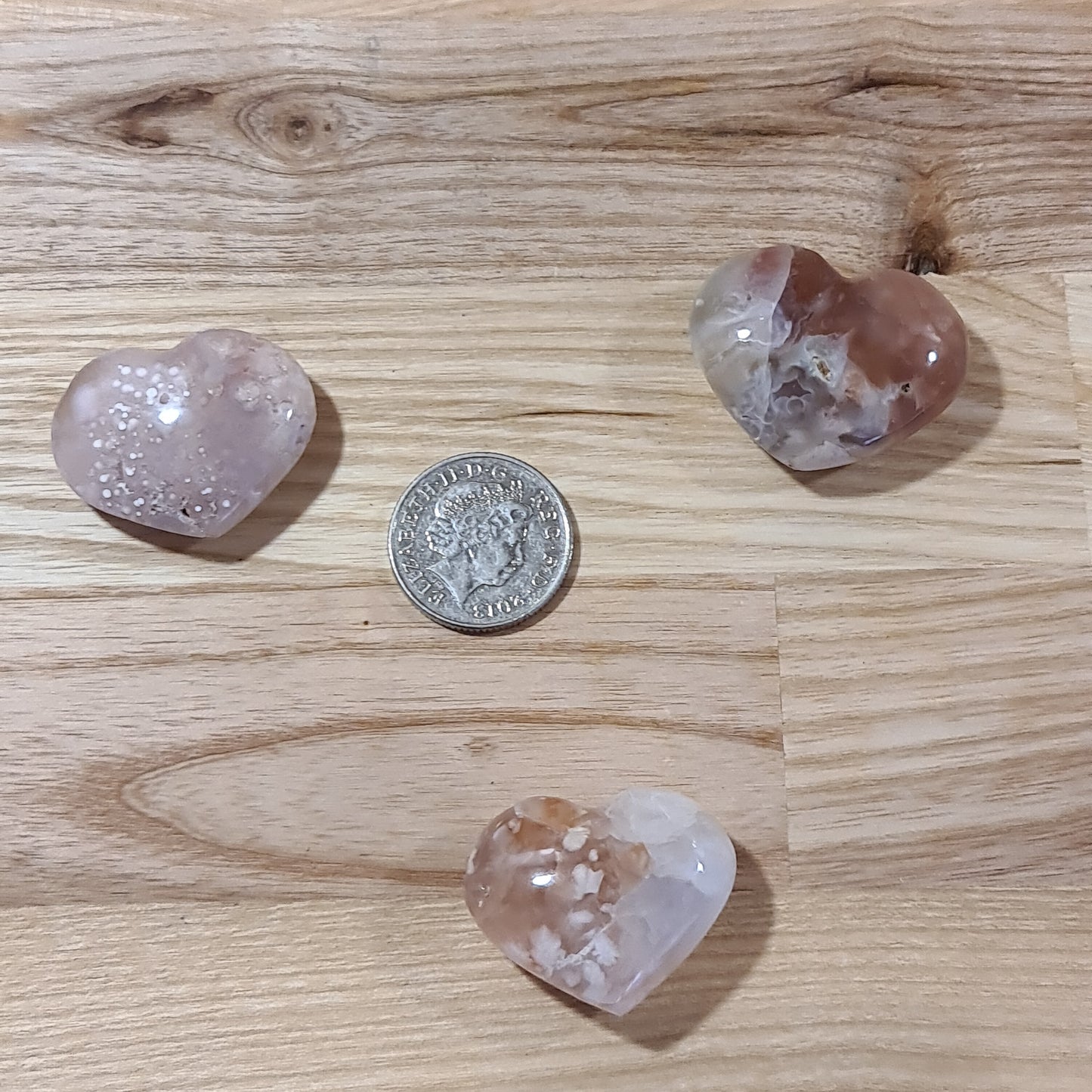 Flower Agate Hearts