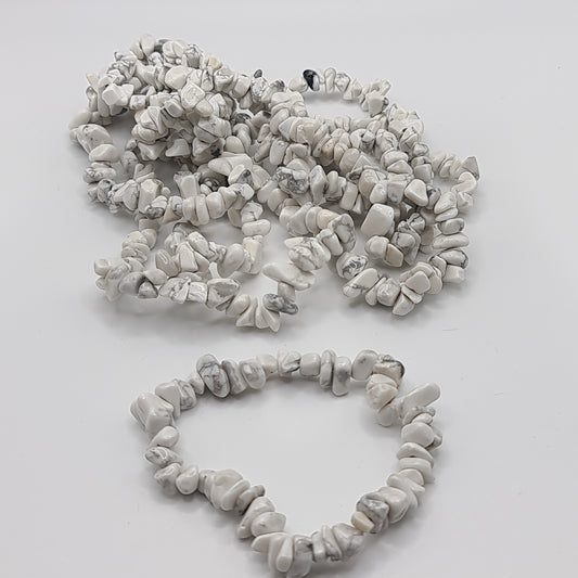 White Howlite Chip Bracelet