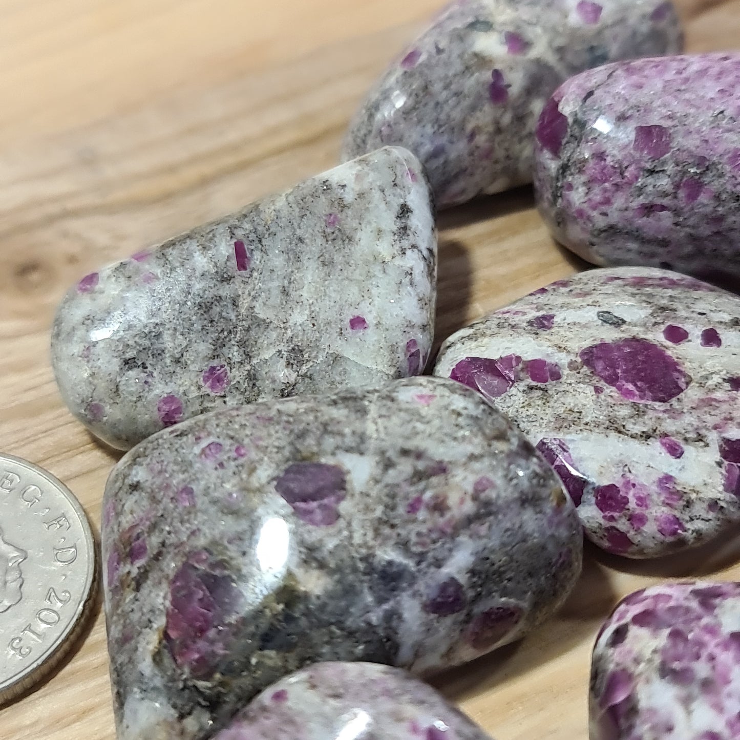 Ruby in Feldspar Tumblestone (Large, India, A grade)