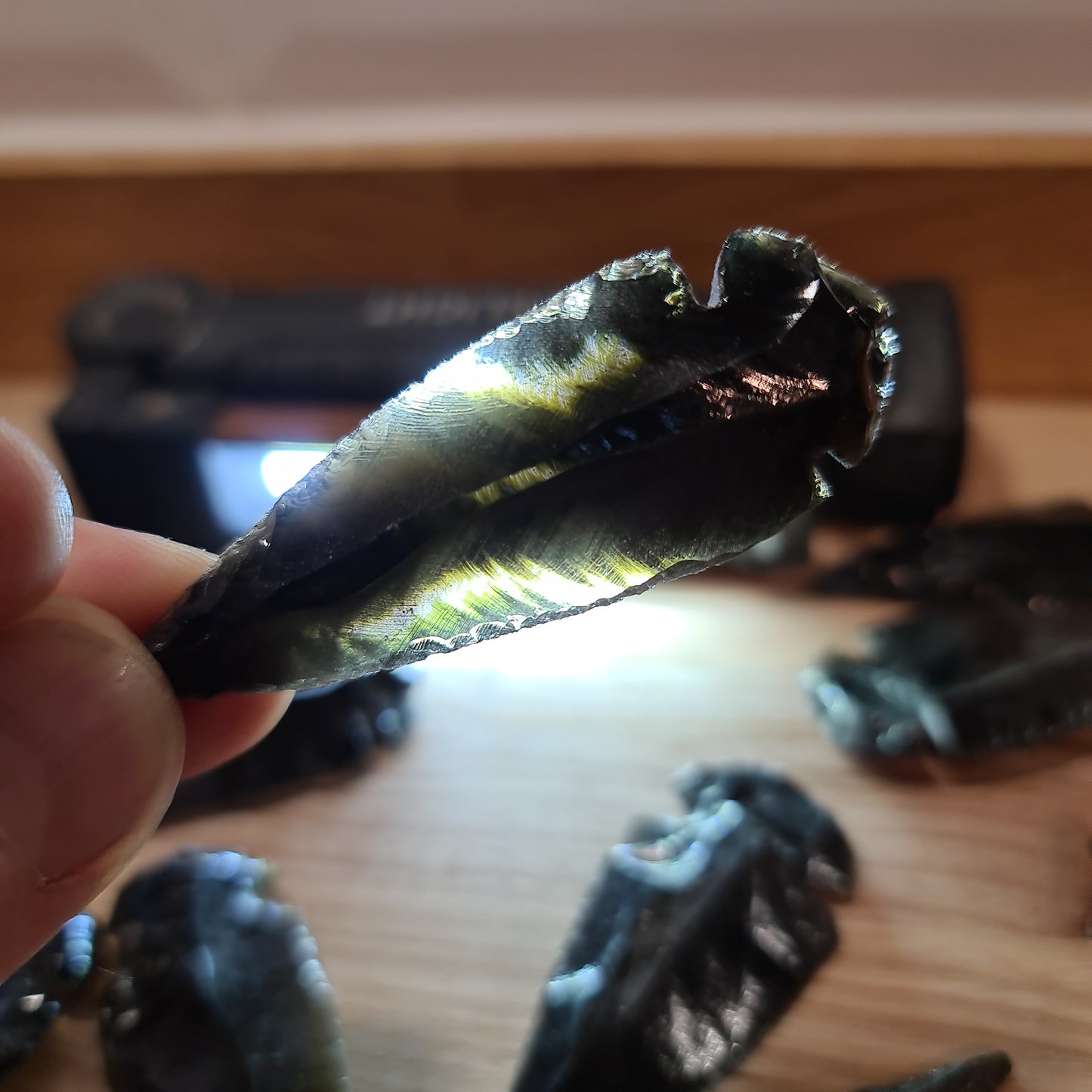 Black Obsidian Spearheads