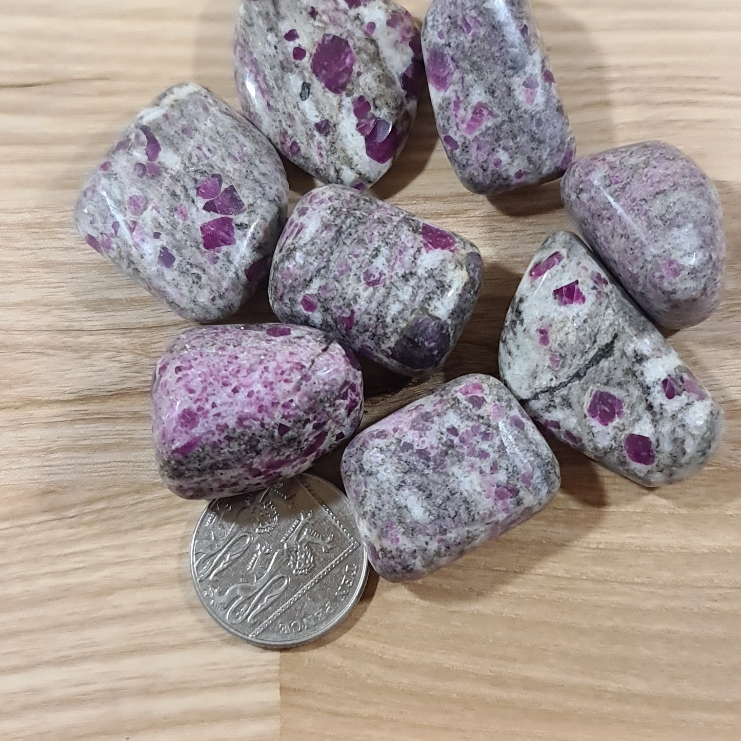 Ruby in Feldspar Tumblestone (Large, India, A grade)