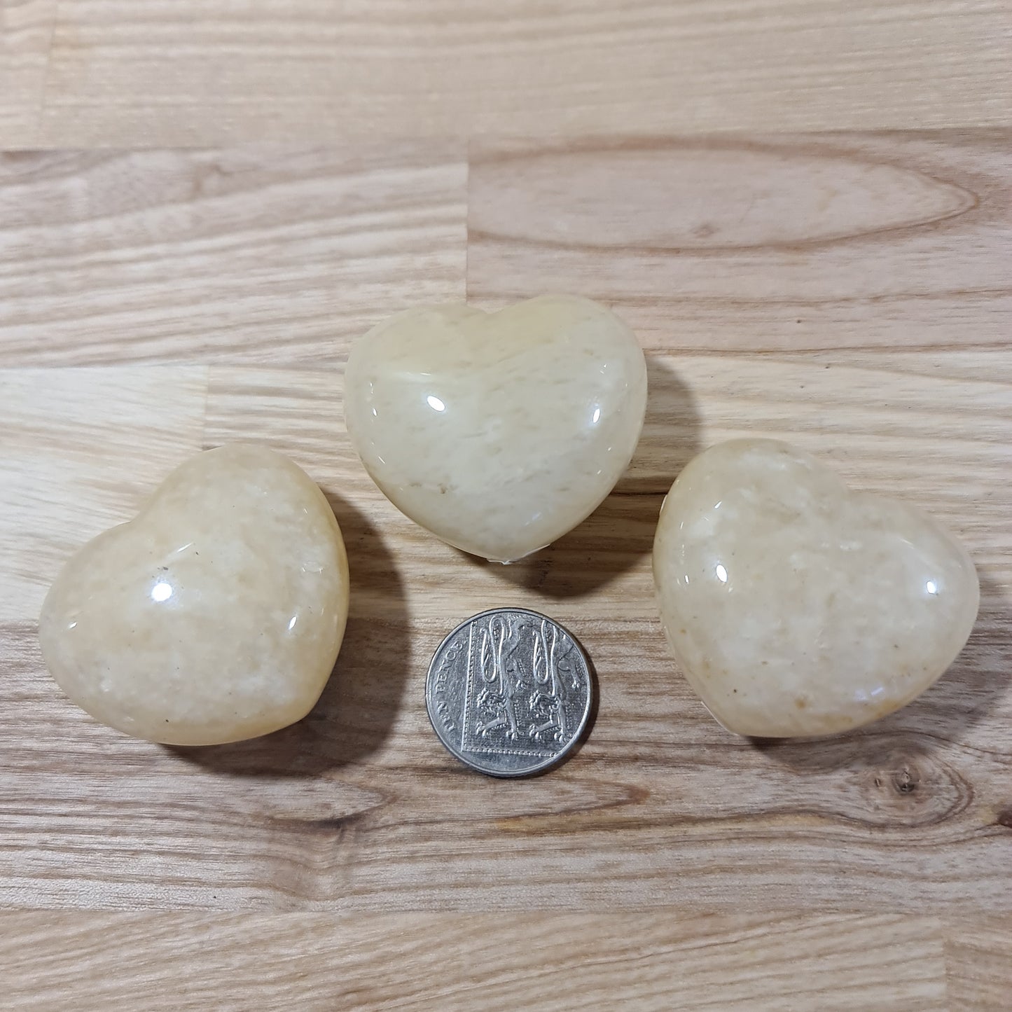 Peach Aventurine Puffy Heart