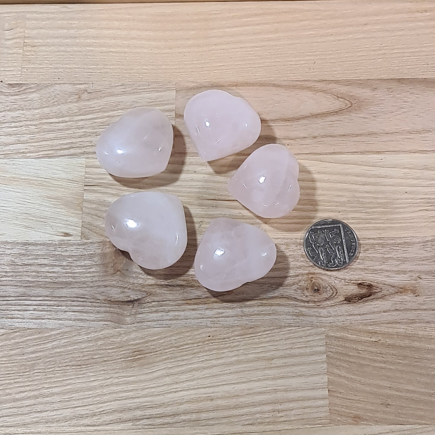 Rose Quartz Puffy Heart (small)