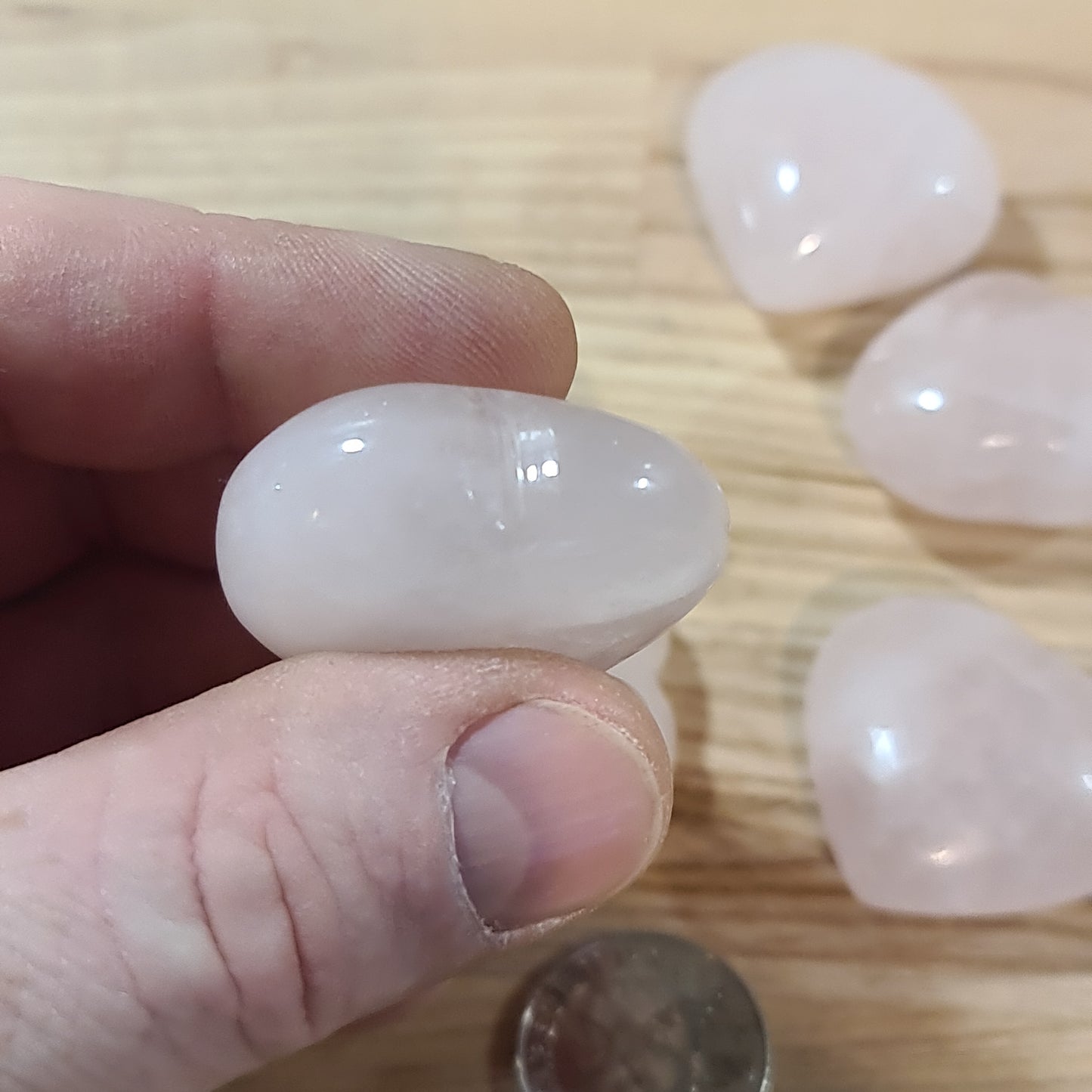 Rose Quartz Puffy Heart (small)