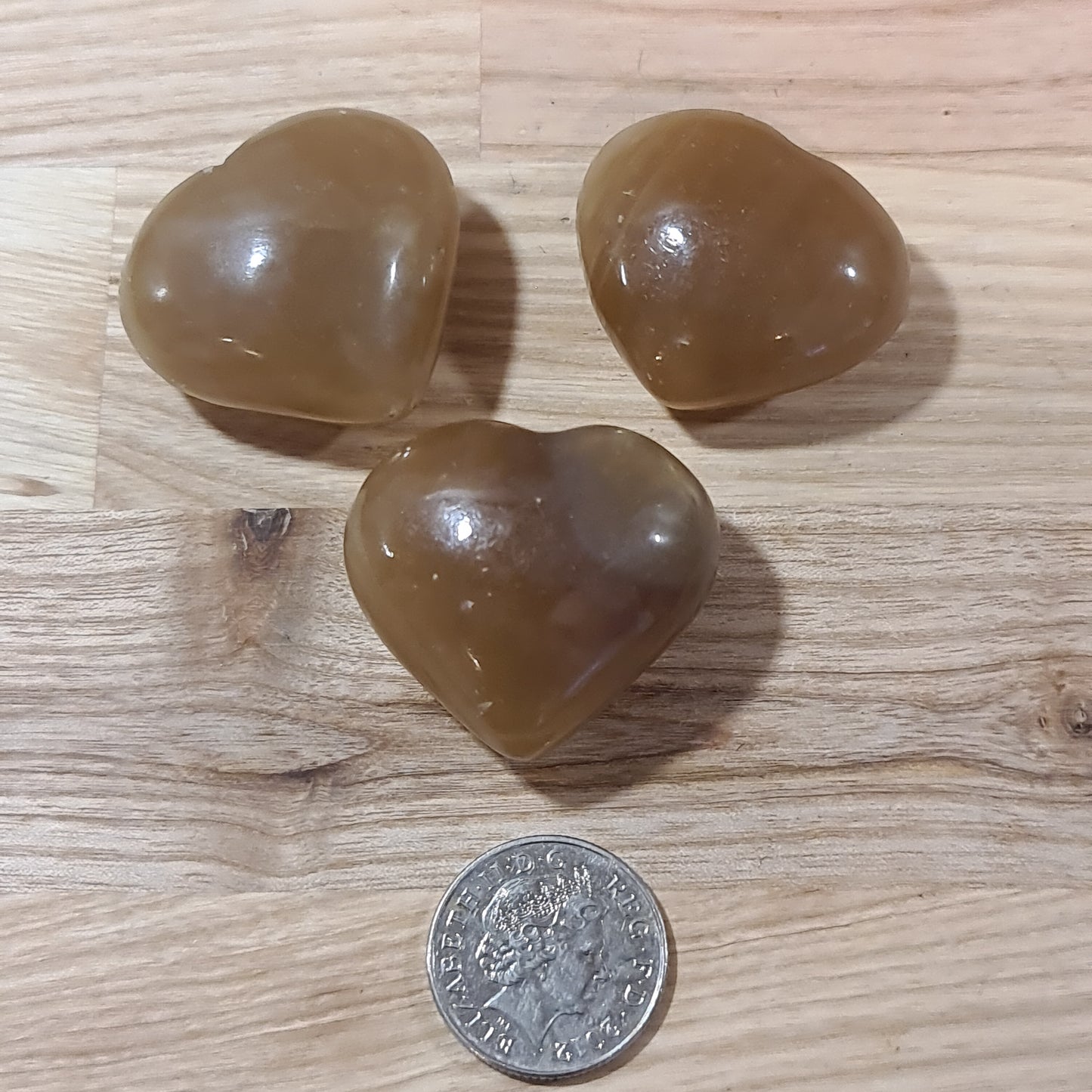 Honey Calcite Puffy Heart (small)