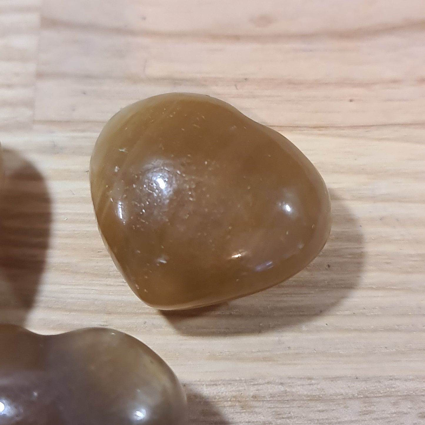 Honey Calcite Puffy Heart (small)