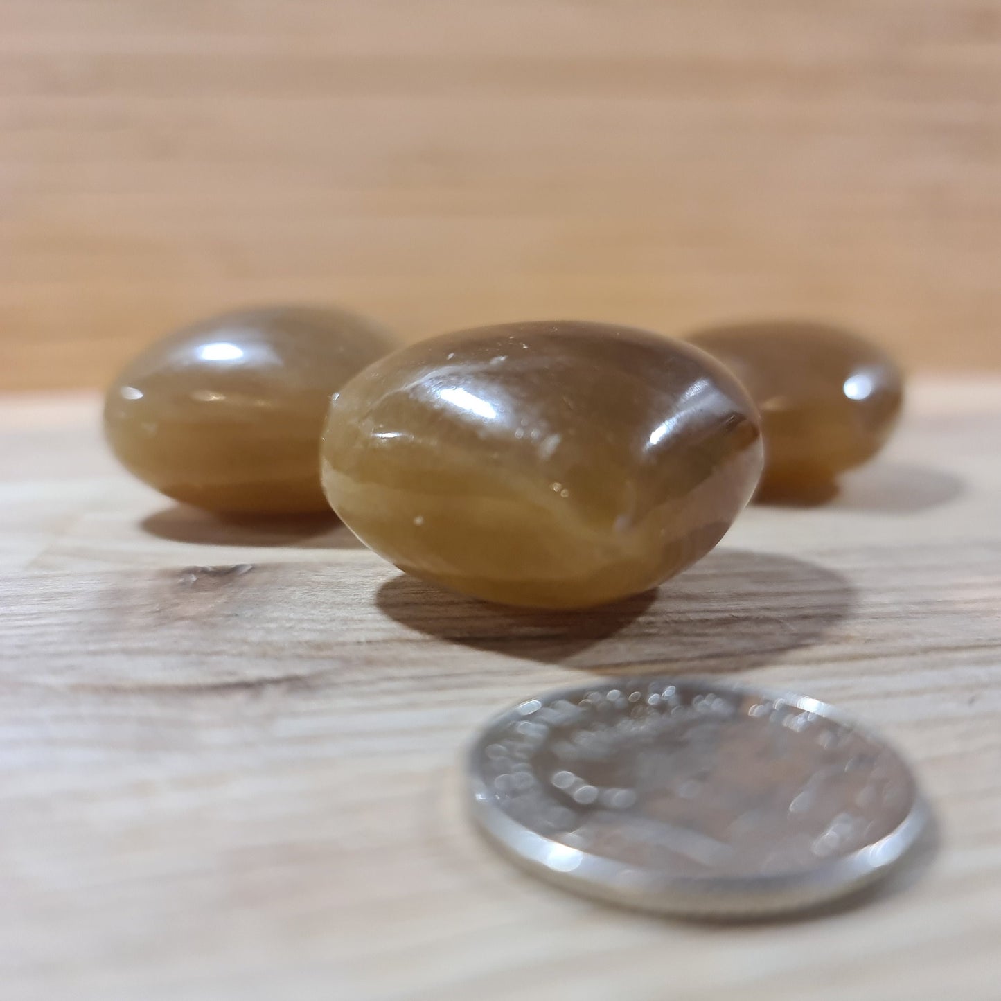 Honey Calcite Puffy Heart (small)