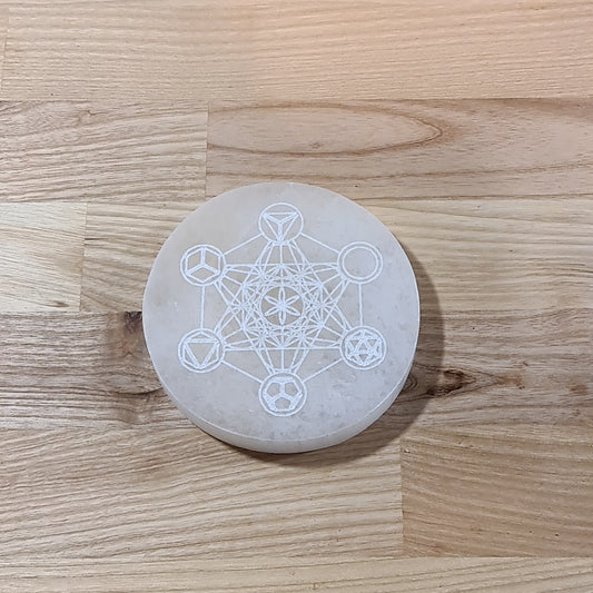 Selenite Grid / Charger Plate (Archangel Metatron)