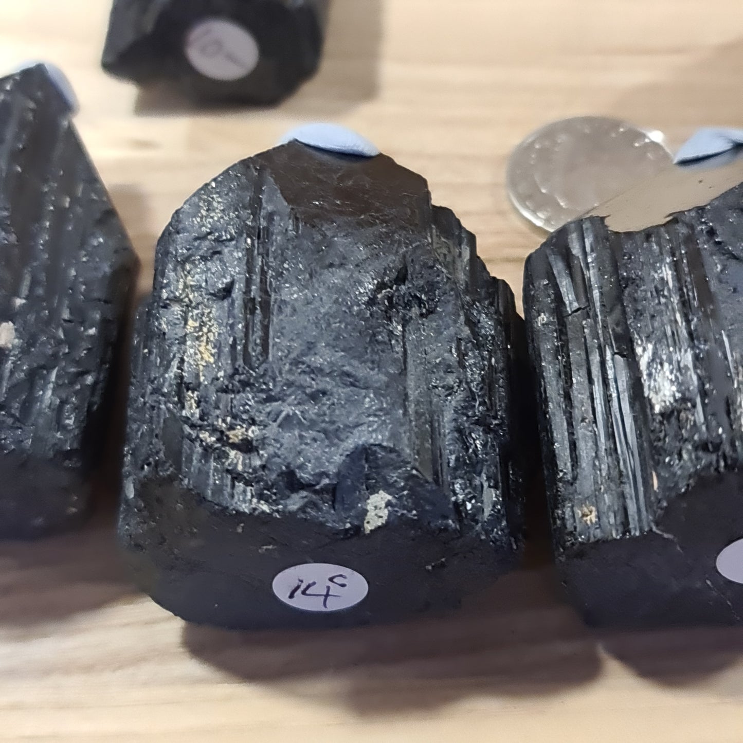 Black Tourmaline Raw and Polished Point