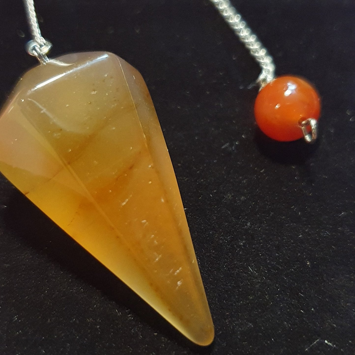 Carnelian Faceted Pendulum