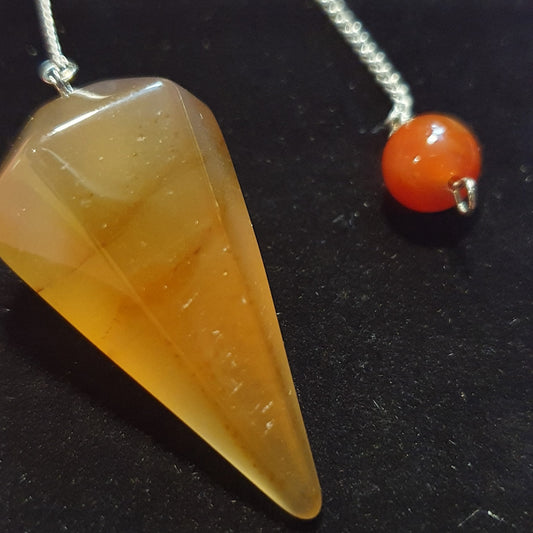 Carnelian Faceted Pendulum