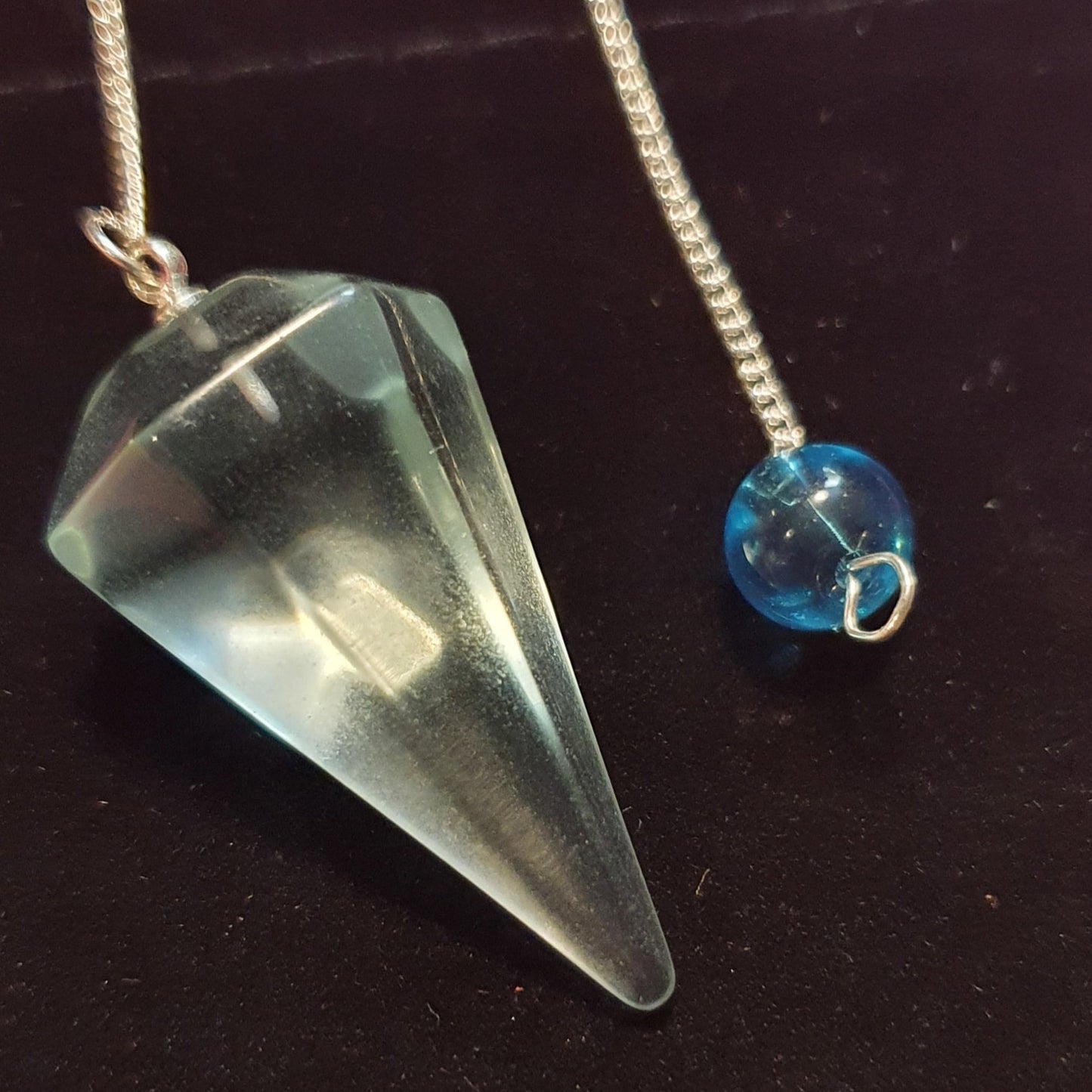 Blue Obsidian Faceted Pendulum