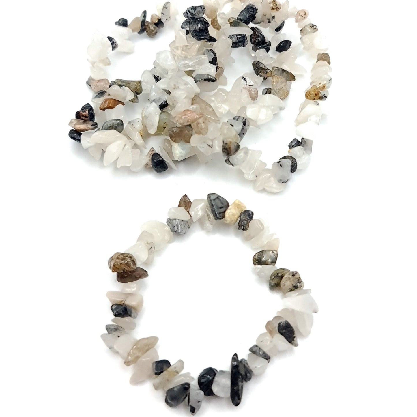 Tourmalinated Quartz Chip Bracelet