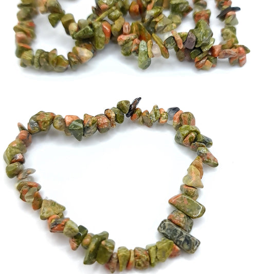 Unakite Chip Bracelet