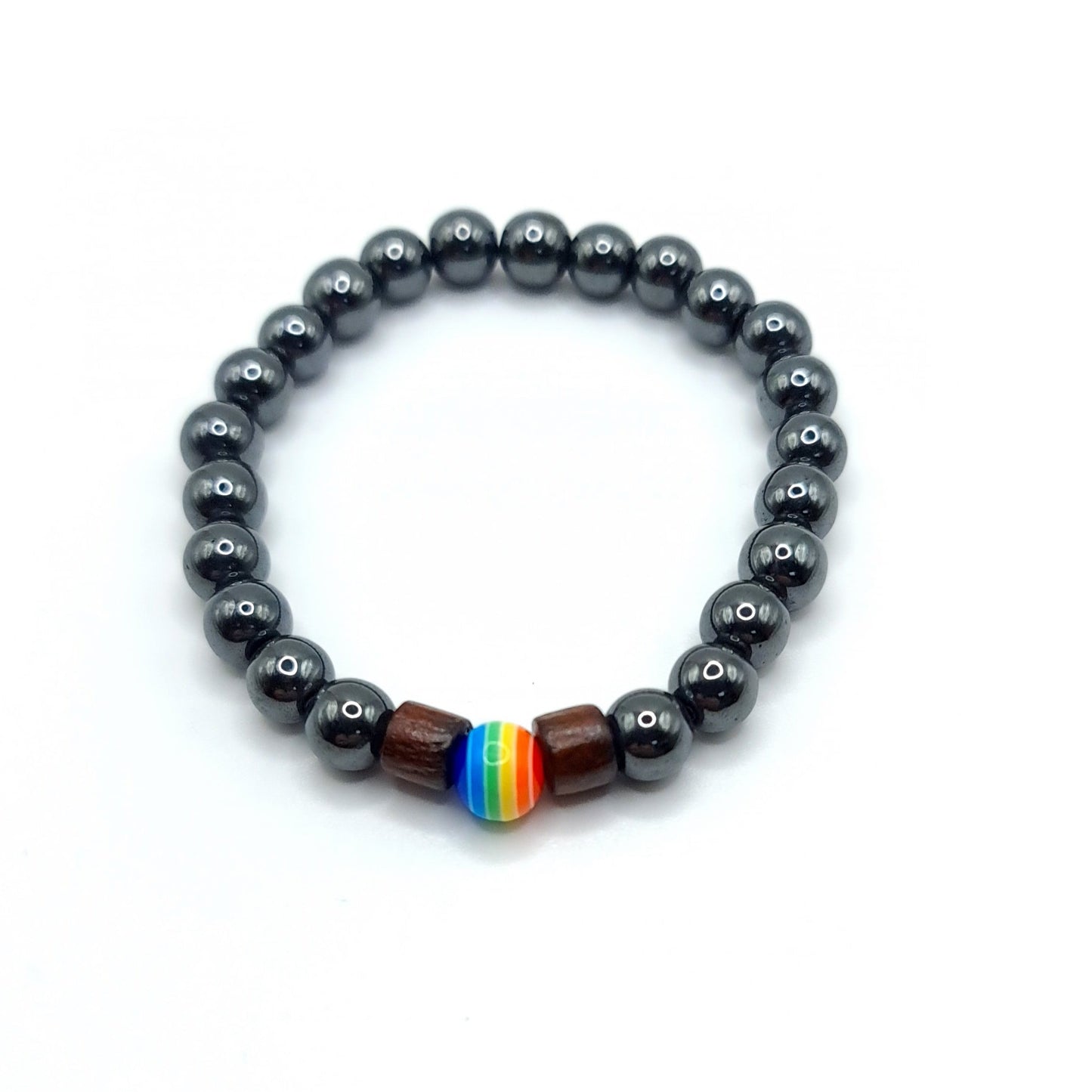 Hematite Bead Bracelet Rainbow