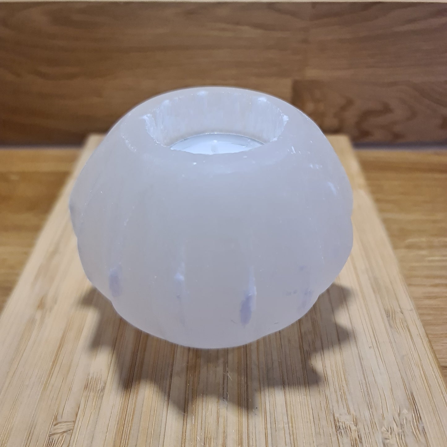 Selenite Flower Tea Light Holder