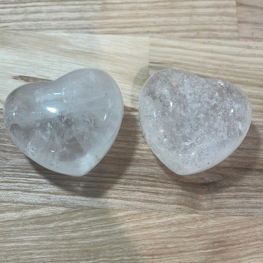 Clear Quartz Puffy Heart