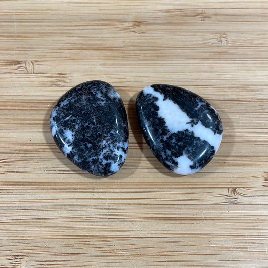 Black Zebra Agate Worry Stone
