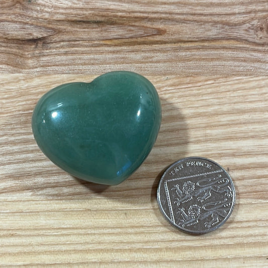 Green Aventurine Puffy Heart