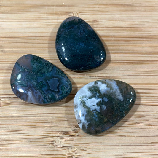 Moss Agate Worry Stone