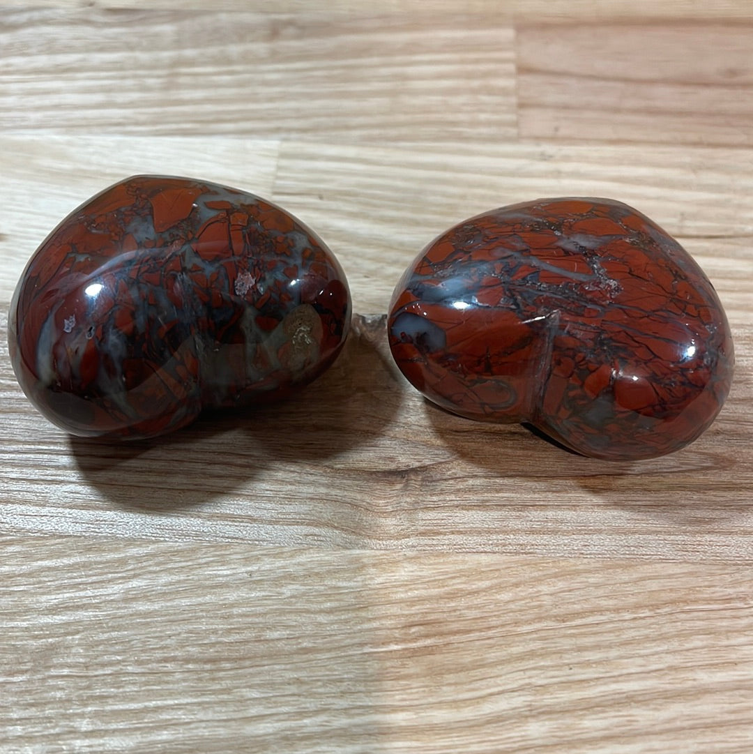 Poppy Jasper Puffy Heart